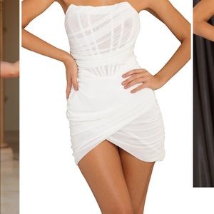 CHIFFON BONED CORSET DRESS